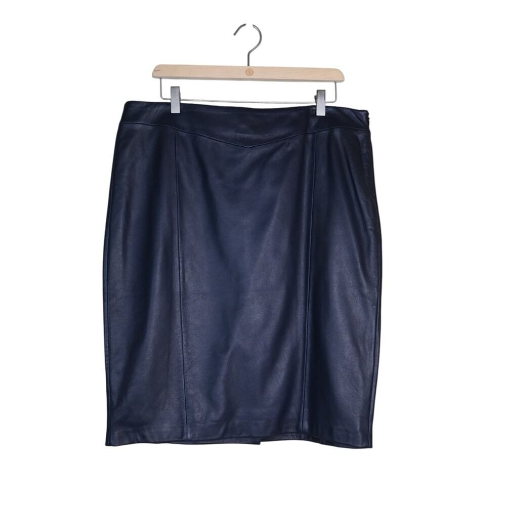 Antonio Melani Fine Leather Women's L Frazier Lined Genuine Leather Skirt NEW